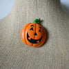 Vintage Brooch Pin, Halloween Pumpkin Old Plastic 030621