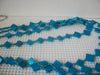 Vintage Necklace, 32" - 35" Long, Three Strands, Micro Glass Seed, Vivid Blue Dyed, Shell Squares, Hand Cut, 72517