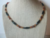 Vintage Onyx Carnelian Quartz Brass Necklace 022721