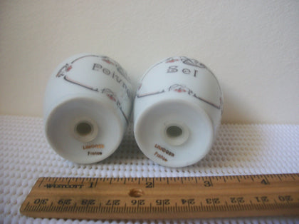 Gift Vintage Salt And Pepper Shaker Set Poivre Sel France Limoges White Porcelain Hand Painted C300