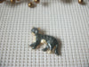 Vintage Brooch Pin, Enameled Cat Gray Black Stripes, 82317 Gold tone
