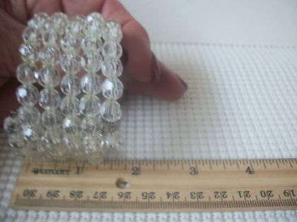 Wide Clear Acrylic, Wrap Around Adjustable Vintage Bracelet 022121