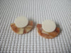 Retro Earrings, Beige Caramel Swirl Fan Tortoise Pierced 72116B