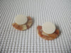Retro Earrings, Beige Caramel Swirl Fan Tortoise Pierced 72116B