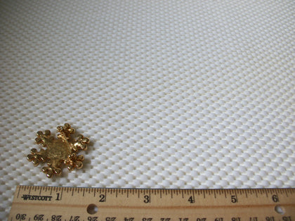 Vintage Brooch Pin Snowflake Blue Clear Crystals Gold Tone 030621