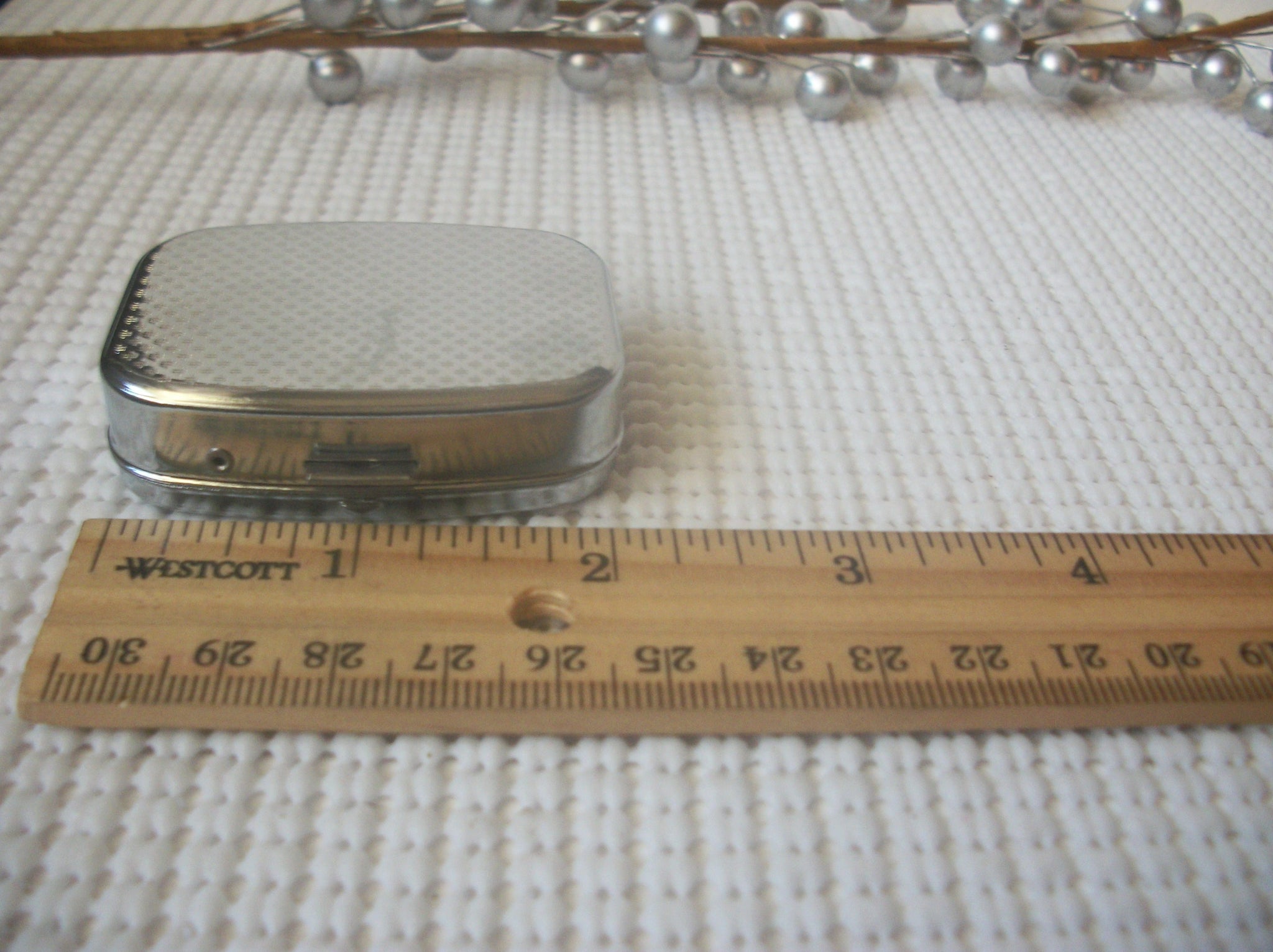 Vintage Stainless Steel Lilly Of The Valley Pill Box Square Tray 111216