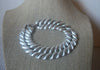 Signed MONET, Matte Silver Tone Links 7 1/2" Long Bracelet 022121