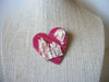 Vintage Lucinda House Pins Cat`s In Love Valentine`s Day Pink Red RARE