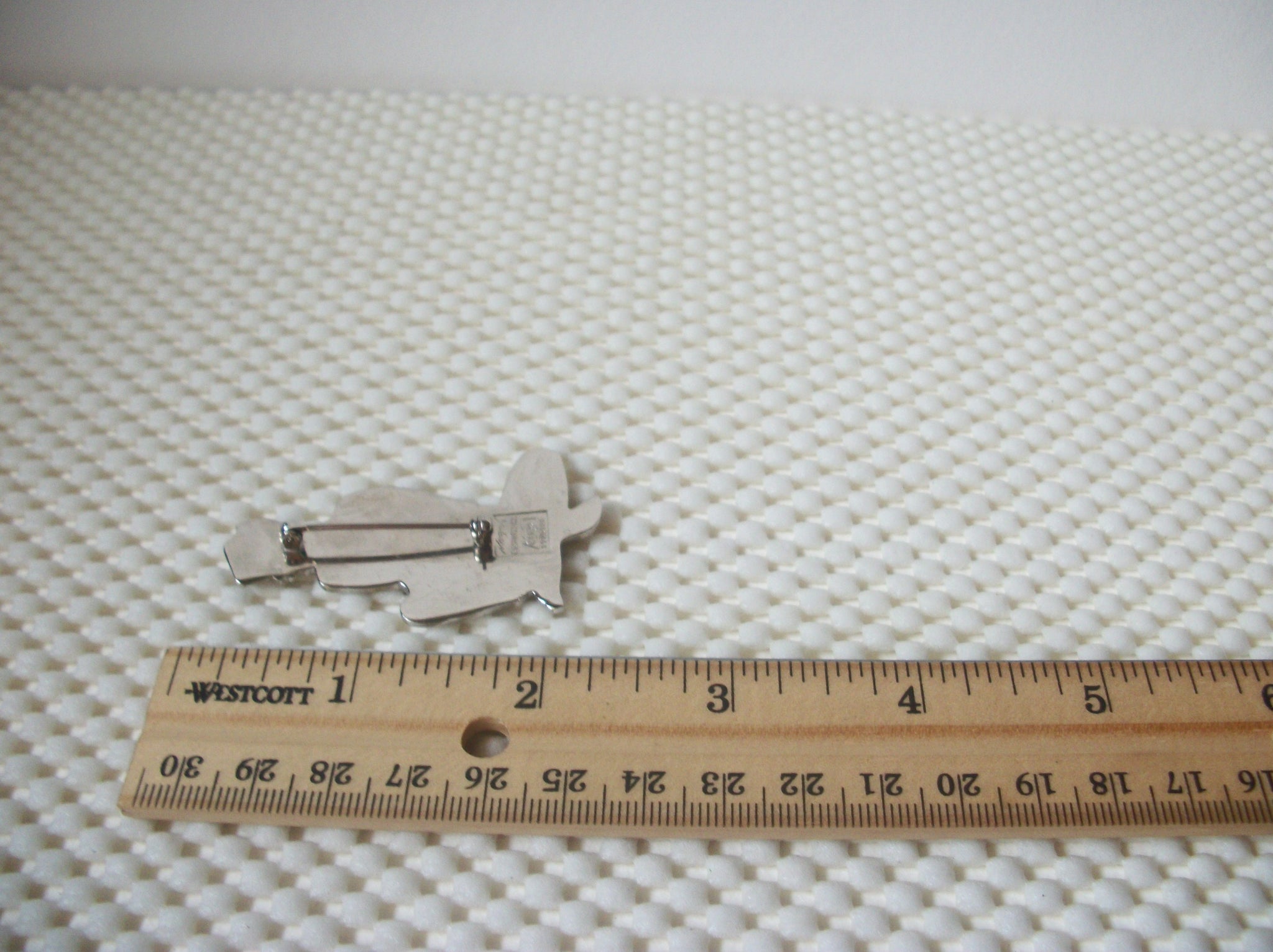 1983 Dumas Inc Vintage Brooch Pin, Figural Lady ACME Studios Enameled Silver Tone, 122220