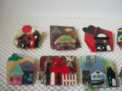 Vintage Lucinda House Pins Assorted Lot Of 12 RARE Very Detailed Must Have