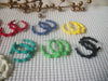 Retro Pierced Earrings Lot of 9X Bamboo Plastic Hoops 91916