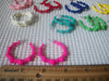 Retro Pierced Earrings Lot of 9X Bamboo Plastic Hoops 91916