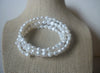 White Glass Pearls Wrap Around Bracelet 022221