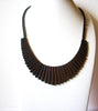 Hematite Semi Precious Fan Design Necklace 122920