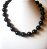 Retro Necklace Black Old Plastic, Elegant Shorter Length 16" Long 82016