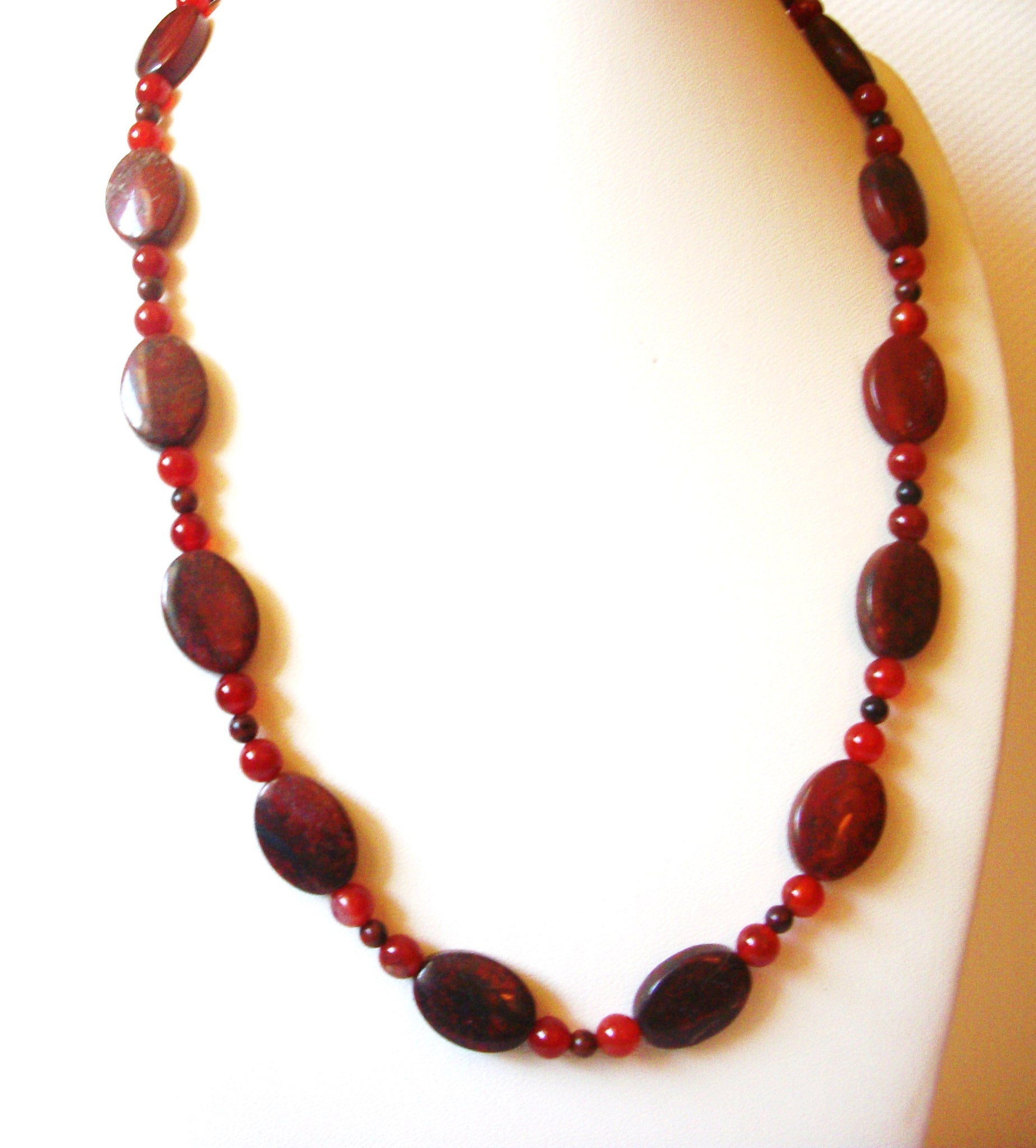 Brecciated Jasper Semi Precious Polished 22" Necklace 92216