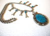 Vintage Southwestern Squash Blossom Pendant Necklace 81517