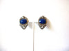 Retro Silver Blue Clip On Earrings 010121