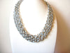 Retro Silver Toned Multi Strand Chain Links Necklace 123020