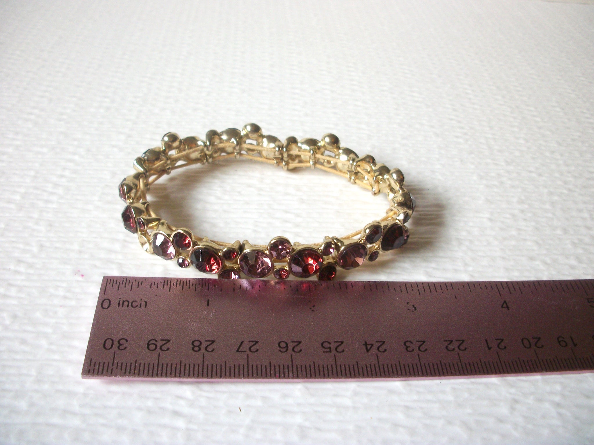 Retro Gold Toned Bejeweled Rhinestones Stretch Bracelet 92917