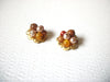 Vintage Cluster Glass Pearl Clip On Earrings 123020