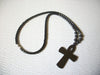 Hematite Semi Precious Cross Pendant Necklace 122920