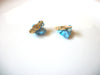 Smaller Vintage Blue Flower Clip On Earrings 80417