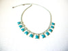 Retro Silver Blue Clear Rhinestone Necklace 60116