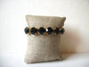 Retro Gold Black Faceted Acrylic Stretch Bracelet 72017