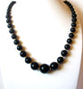 Retro Black Gold Graduated Design Acrylic Necklace 123020