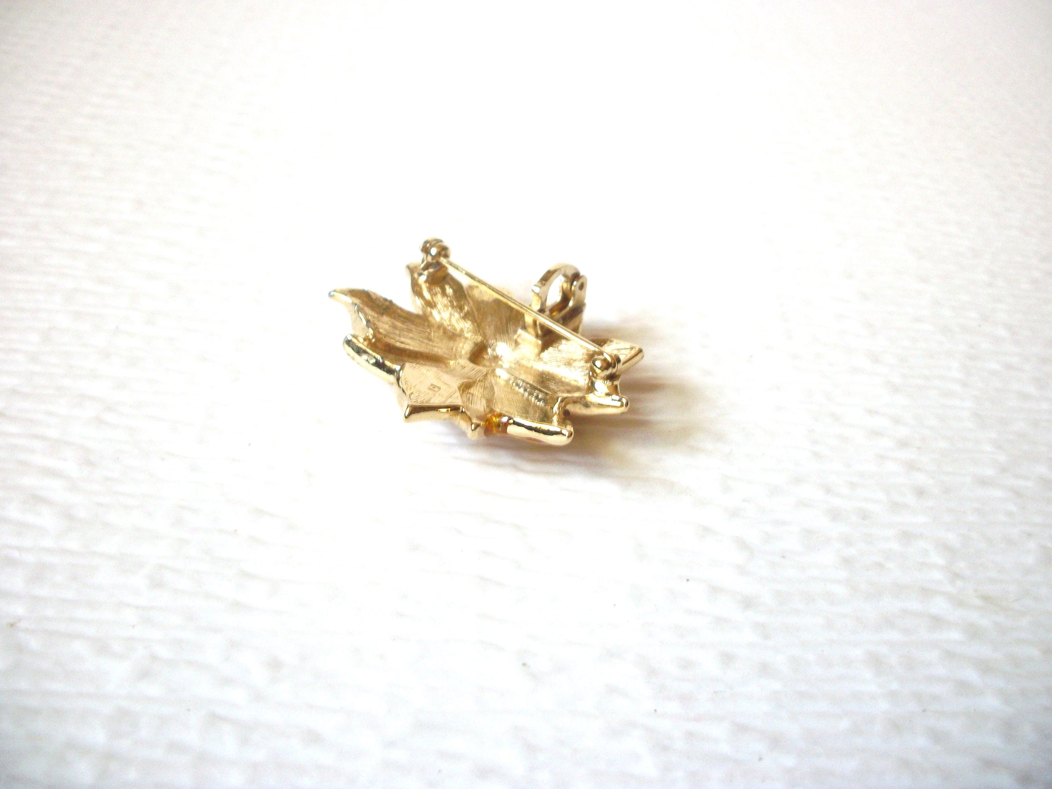 Poinsettia Gold Glitter Enhancer Pin Brooch 5917