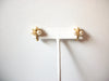 Vintage Small  MONET Faux Pearl Clip On Earrings 92216