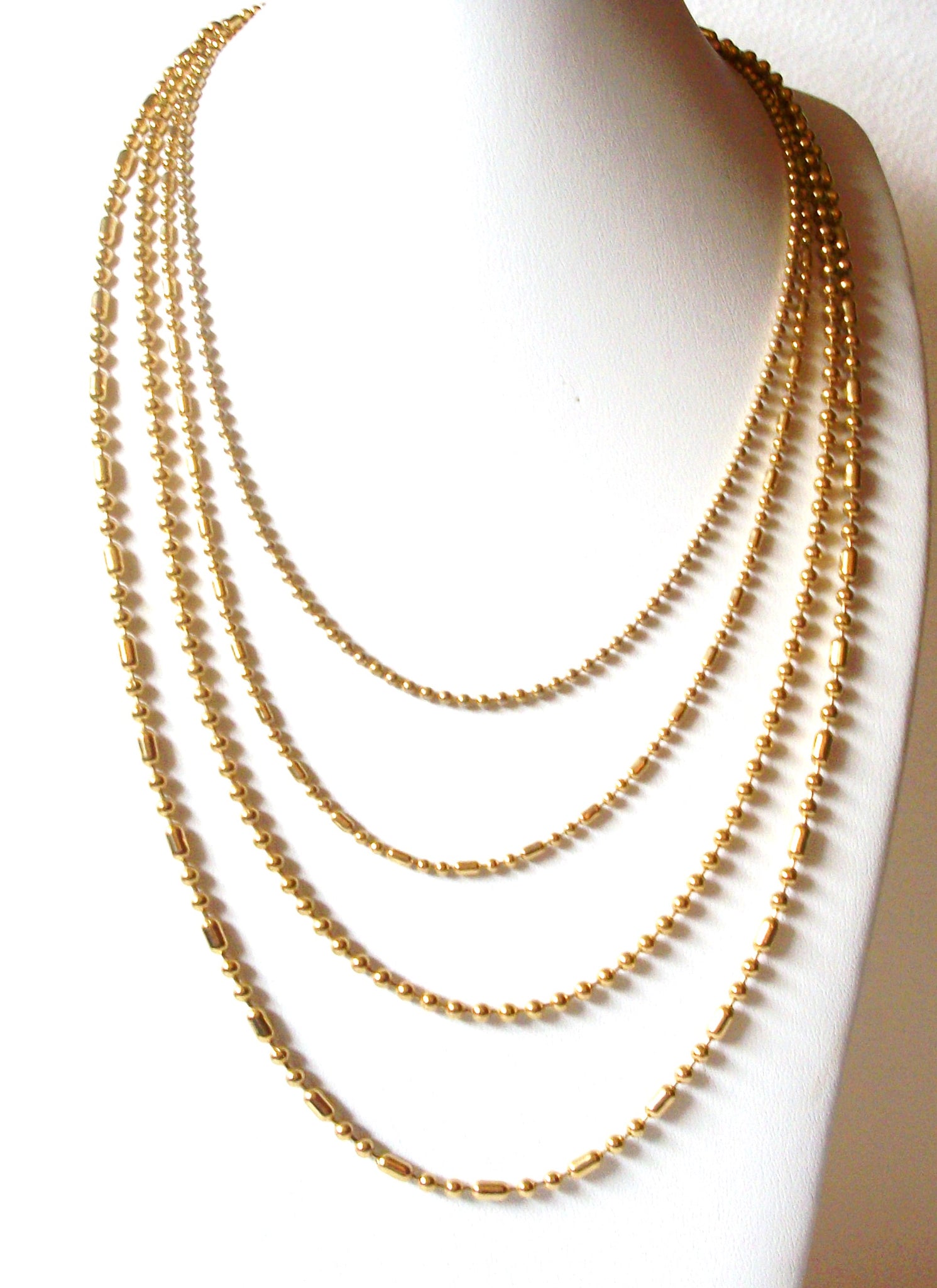 Vintage ANNE KLEIN Gold Toned Bamboo Link Necklace 5917