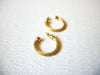 Vintage Gold Toned Mesh Hoop Earrings 71917