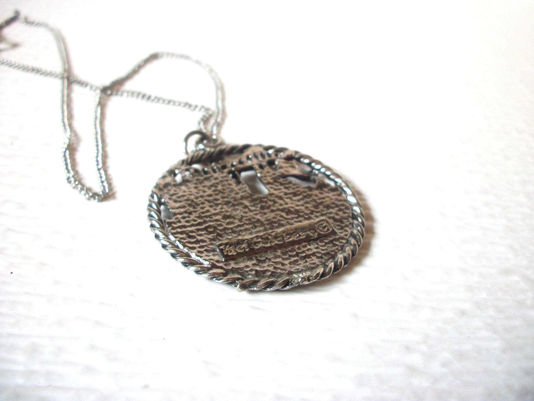 MEL GOLDBERG Vintage Silver Toned Cable Car San Francisco Necklace 123116