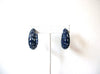Dark Blue Enameled Hoop Retro Earrings 91517