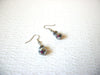 Vintage Silver Toned Glass Dangle Earrings 121816