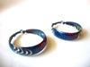 Funky Retro 1970s Enameled Big Hoop Earrings 9216