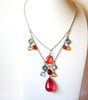 Retro Colorful Tear Drop Acrylic Necklace 60116