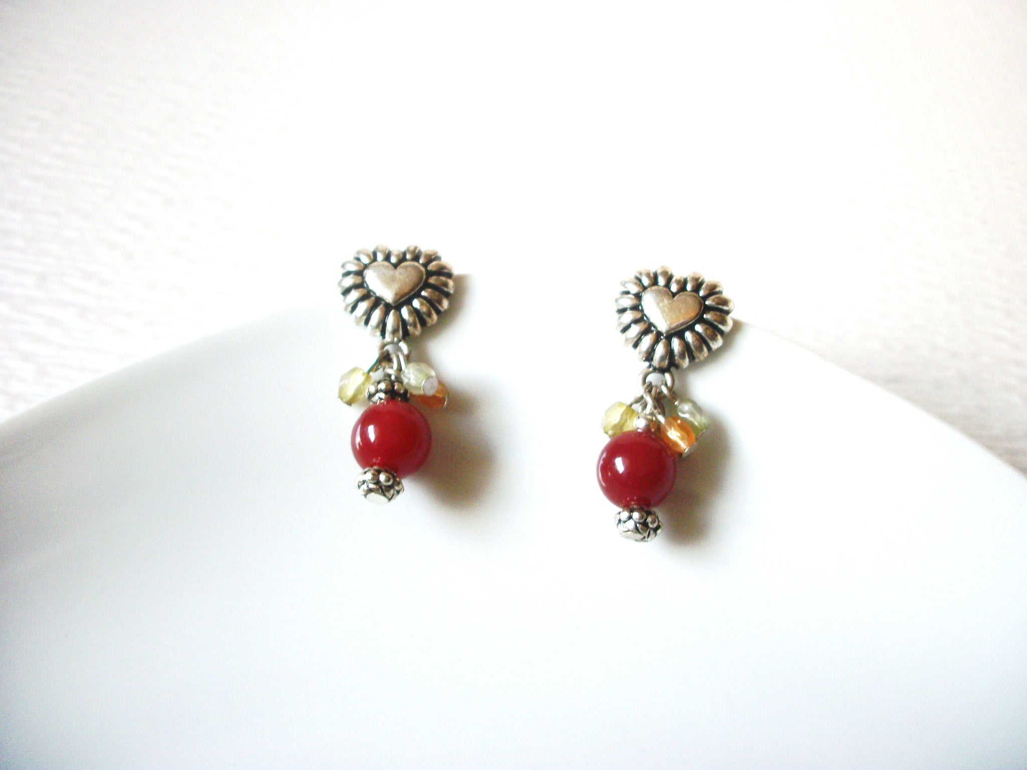 Bohemian Flower Faux Carnelian Dangle Earrings 80417