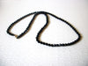Black Faceted Czech Glass 24 Inch Vintage Necklace 91017