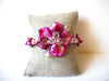 Hand Made Wired Pink Dyed Shell Czech Crystal Cuff Bracelet 91617