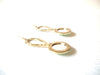 Gold Toned Faceted Green Clear Rhinestone Long Dangle Earrings 92717