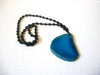 Blue Soothing Large Agate Slice Pendant Necklace 123120