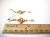 Vintage Earrings Gold Toned Faux Pearl Red Green Blue Glass Inlay 2 1/2" Long Cross Shaped On 62617