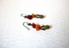 Vintage Shell Chip Unakite Stone Earrings 121816