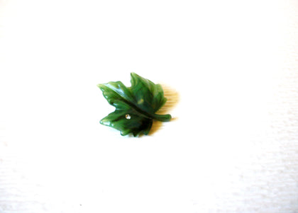 Vintage Maple Leaf Clear Rhinestone Rain Drop Brooch Pin 121216