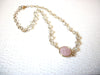 Clear Czech Crystal Rose Quartz Pendant Necklace 123120