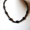 Vintage CHAPS Black Glass Silver Toned 18" Necklace 123016