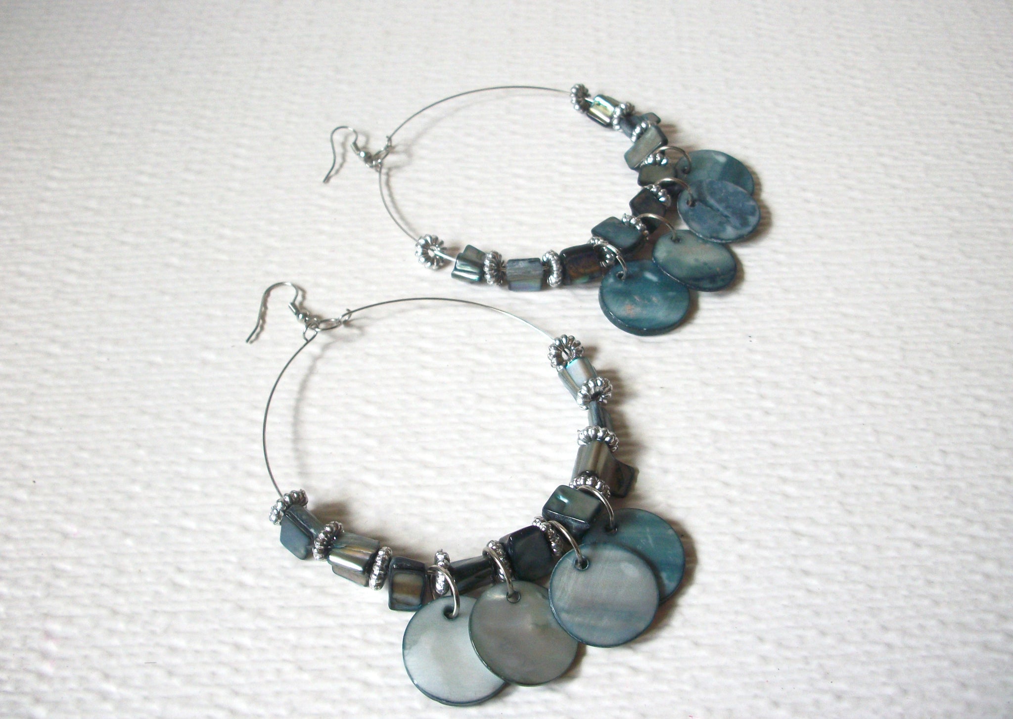 Massive 4 Inch Shell Hoop Earrings 123020 Hand Made By Sonja